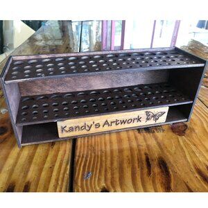 Personalized  Wooden Paintbrush Holder Stand, 67 Holes Paint Brush Holder Stand,